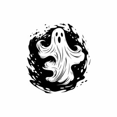 Obraz premium halloween concept vector composition of ghost , on white background ai generated
