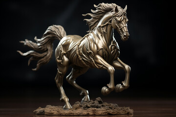 the figurine of a horse - obrazy, fototapety, plakaty
