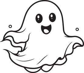 halloween concept vector composition of ghost , on white background ai generated