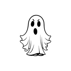 halloween concept vector composition of ghost , on white background ai generated