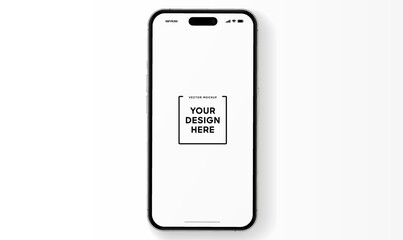 3D realistic high quality smartphone mockup with isolated background. Smart phone mockup collection. Device front view. 3D mobile phone with shadow on white background.