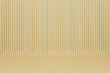 Yellow curve background, geometric background image, 3D rendering.