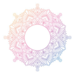 colorful Floral mandala round frame vector illustration