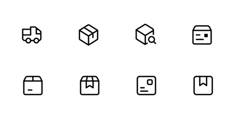 Delivery line icons set. Shipping icon collection. Vector Illustration