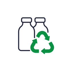 recycling plastic bottles icon, vector sign