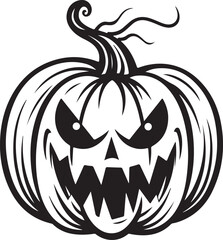 Fototapeta premium Flat halloween cute pumpkin isolated vector on white background ai generated 