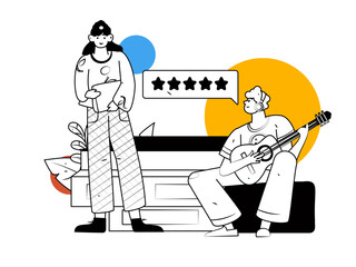 Character reading quietly vector concept operation hand drawn illustration
