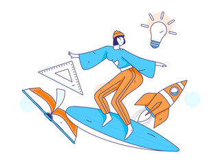 Character reading quietly vector concept operation hand drawn illustration
