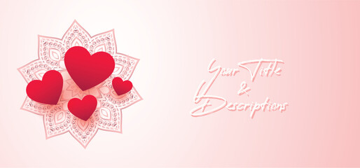 Gift card with hearts in the sky background