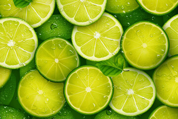 Summer Refreshing Drink Green Lemon Background