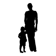 Set of silhouettes of women with children, vector. Mother's day concept.