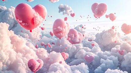 Dreamy Sky Balloons Romantic Surreal. - obrazy, fototapety, plakaty