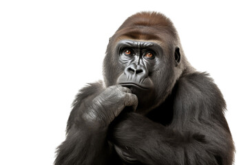 An African Gorilla isolated on a white background.