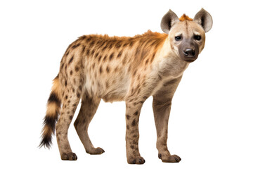 Fototapeta premium An African Spotted Hyena isolated on a white background