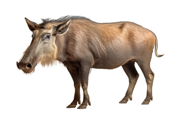 An African Warthog isolated on a white background