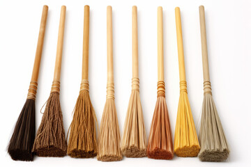 Brooms isolated on white background