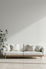 Minimalist Living Room: Aesthetic Vintage Sofa in Minimalist Living Room