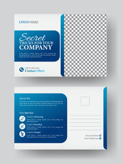 Postcard Design Template for Corporate Modern Business. Innovative and vibrant design for a double-sided postcard