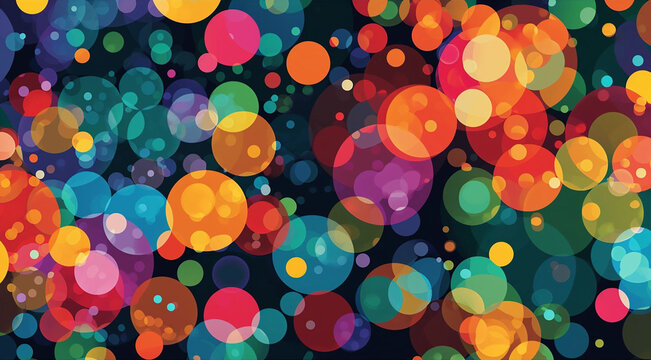 A Multitude of Colorful Transparent Dots Backdrop