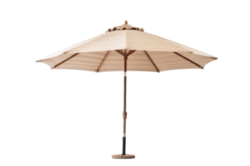 An outdoor parasol isolated on a white background