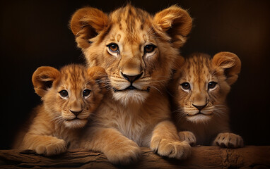 Obraz premium Família de leões 