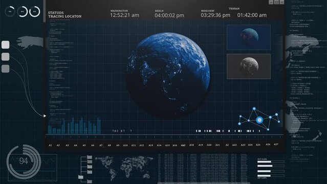 Global earth map world breaking news Studio Background for world live report. Business, stock market. machine deep learning. Business and market data analysis and reports, with infographics background