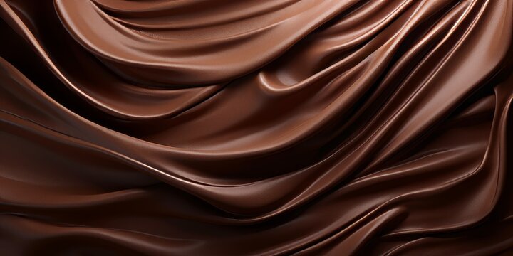 Generative AI image of square frame with wavy and dark chocolate background