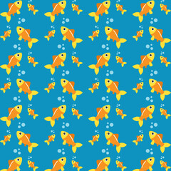 Fototapeta na wymiar Fish in water vector colorful design beautiful repeating pattern illustration