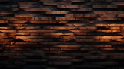 Generative AI image of rustic log wall. Laid horizontally