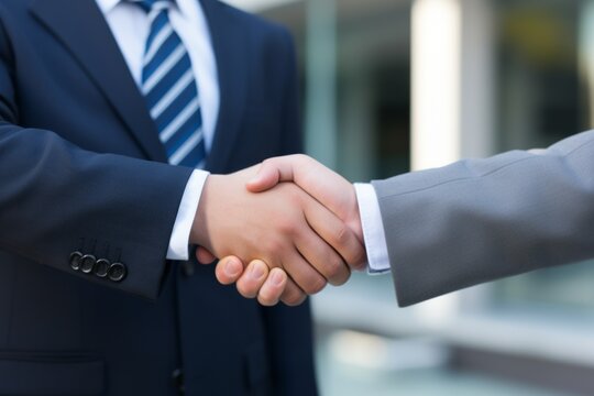 Generative AI image of hand shake for business partners