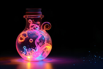 glass vase on black