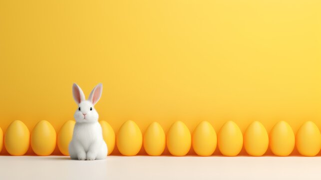 Yellow Easter Bunny Festivity Backgroound