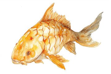 Watercolor painting of Koi fish, generative Ai - obrazy, fototapety, plakaty
