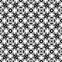 Abstract Shapes.Vector Seamless Black and White Pattern.Design element for prints, decoration, cover, textile, digital wallpaper, web background, wrapping paper, clothing, fabric, packaging, cards, ti