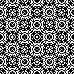 Abstract Shapes.Vector Seamless Black and White Pattern.Design element for prints, decoration, cover, textile, digital wallpaper, web background, wrapping paper, clothing, fabric, packaging, cards, ti