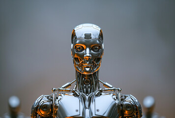 Advanced Android with Obscured Face in a Futuristic Concept