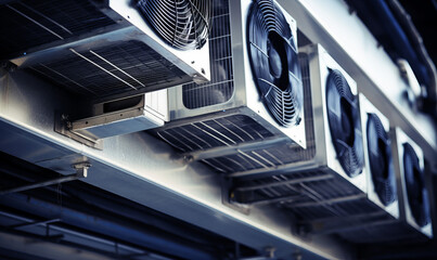 Fototapeta premium Close up view on HVAC units , ventilation and air conditioning 