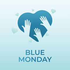 Flyers honoring Blue Monday or promoting associated events can utilize Blue Monday-related vector graphics. design of flyers, celebratory materials.