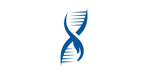 logo design combination of genetic signs or DNA with hands, icons, vectors, symbols.