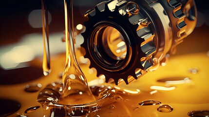 Lubricate motor oil and Gears Dripping Gears Oil 