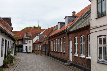 Denmark Aarhus city view on a cloudy spring day