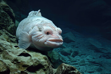 A Blobfish a unique deep-sea fish known for its distinctive appearance