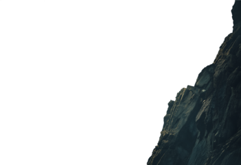 Isolated Cliff Rock - Clear Skyline Rock - rocky jagged formation - stone cliff - mountain top - silhouette cutout of a rocky formation