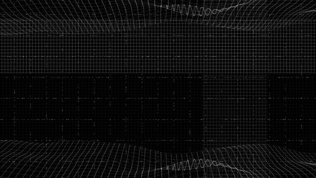 Digital grid science technology motion graphic background big data. Transfer storage data sets, block chain, server, hi-speed internet. futuristic HUD screen data matrix simulation. 4K 3D