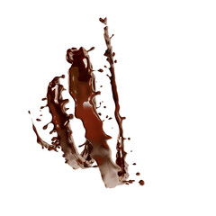 Chocolate fluid spiral splash Isolated 3d illustration
