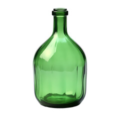 Green glass bottle isolated on transparent background