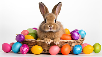 Fototapeta na wymiar easter bunny and easter eggs background, ,artwork graphic design.