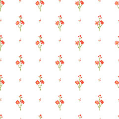 Free vector flat small flowers pattern