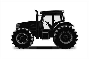 Tractor isolated on white background, vector tractor isolated on white, tractor, agriculture, farm, red, agricultural, machinery, machine, toy, equipment, vehicle, isolated, transport, tire, 