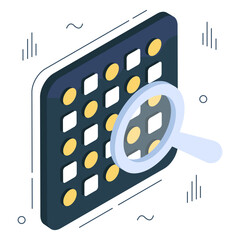Conceptual isometric design icon search apps

